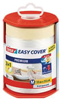 tesa Easy Cover Premium Masking Film for Painting Work - 2 in 1 Masking Film for Masking and Masking Tape for Masking - Refillable, with Dispenser - 33 m x 50 cm