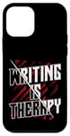 Coque pour iPhone 12 mini Inspirational Writing Is Therapy Journalist Author Design