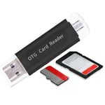 Multifunctional Otg Usb 2.0 Memory Card Reader Adapter For Mobil Black