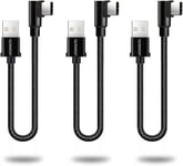 Lot de 3 Cable USB C Coudé,30CM Cable USB C Charge Rapide en Nylon Tressé Cable USB Type C Compatible avec Samsung S21 S20 S10 A20e A51 P40 Lite P30 ¿Noir¿