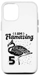 Coque pour iPhone 12/12 Pro I am Flamazing Fête d'anniversaire Flamant rose 5 ans