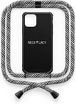 The Phone Necklace - Collier Pour Telephone Portable Iphone 12 Pro Max En Black Domino Swirl | Etui Noir Pour Portable Avec Cordon De Haute Qualite ¿¿ Porter Autour Du Cou