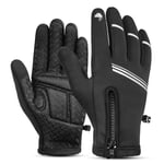 Gants d'hiver chauds pour homme - Gants d'hiver imperméables et coupe-vent - Gants chauds pour snowboard, ski, vélo, camping XXL Noir