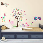 Ambiance Sticker Stickers Adhésifs Enfants Autocollant Géant Les Petits Animaux dans le Jardin Décoration Murale Chambre Enfants - 2 Planches de H60 x L90 cm