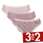 Sloggi Trosor 3P GO Crush High Leg Briefs Sand/rosa bomull X-Small Dam