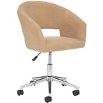 Atmosphera - Chaise de bureau Gaya bouclette beige créateur d'intérieur