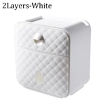 Toilet Paper Holder Storage Rack Tissue Box Shelf White 2layers