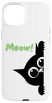 Coque pour iPhone 15 Plus Mur d'escalade pour chat noir avec inscription « Says Meow »