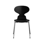 Fritz Hansen Myran 3101 stol svart, lackad, kromat stålstativ