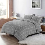 Kampala Hill Mateo Reversible Stripes and Dots Duvet Cover Set Grey Geometric Kingsize Bedding Set