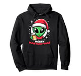 Christmas Funny Alien Santa Beer Merry Martian-mas Pullover Hoodie