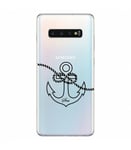 Coque Galaxy S10e ancre noir transparente