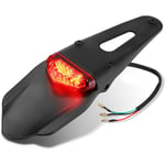 Moto led Feu Arrière Stop avec Bavette pour Motos XR250 XR400 XR650 WR250F WR450F CRF250X CRF450X crf, Fender, Rouge