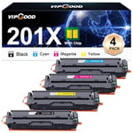 VIPGOOD 201X Cartouches de Toner Compatible pour 201X CF400X 201A Toner pour Laserjet Pro MFP M277dw M252dw M277n M252n M277 CF400X CF401X CF402X CF403X (Noir Cyan Jaune Magenta, Pack de 4)