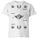 Star Wars Yoda Sabre Knit Kids' Christmas T-Shirt - White - 7-8 ans - Blanc