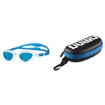 arena Lunettes de Natation Adultes The One, Antibuée, Mixtes, Verres Larges, Blanc (Light Blue-White-Blue), Taille unique & Swim Goggle Case, Étui pour Lunettes de Natation, Étui Rigide, Noire