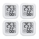 PAIRIER 4 pièces Mini LCD Thermomètre Hygromètre Interieur Termometre Maison Convient pour Les Chambres D'enfants,Les Chambres de Personnes âgées etc