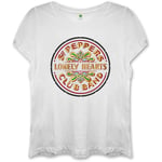 The Beatles Women's SGT Pepper with Skinny Fitting T - Shirt, White, 8