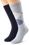 Tommy Hilfiger mens Check Classic Sock, blue, 39-42 (2er Pack)