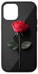 Coque pour iPhone 12/12 Pro Rose Minimalisme Géométrique Art Floral