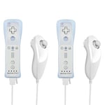 2X Nintendo Wii Telecommande Motion Plus+ Nunchuck Blanc