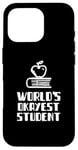 Coque pour iPhone 16 Pro Étudiant le plus cool du monde, jeu de mots, paresseux, stupide, université