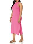 The Drop Women's Gabriela High Neck Cut-In A-Line Side-Slit Maxi Sweater Dress, Rose Pink, M