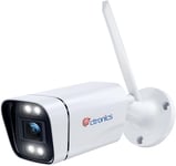 Cam?ra Surveillance 4G/3G LTE,Cam?ra 4G Ext?rieure 1080P IP Cam?ra Carte SIM 30M Vision Nocturne Couleur D?tection Humaine Audio Bidirectionnel Alarme Lumi?re Carte SIM Incluse M?tal IP66