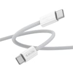 Jellico IP15 Käsinpunottu Kuitu iPhone 15 / 16 USB-C to USB-C Tietojen & Nopea PD 60W Latauskaapeli 1m Valkoinen