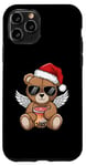 Coque pour iPhone 11 Pro Bonnet de Père Noël avec ours en peluche - Vintage Boba Tea