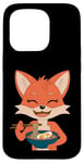 iPhone 15 Pro Happy Fox with Ramen Kawaii Food Design Case