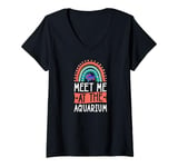 Womens Meet Me At The Aquarium Boho Bohemian Rainbow Fish Tank V-Neck T-Shirt