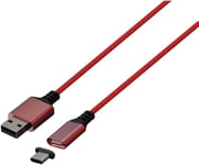 Mythics Câble De Charge Magnétique 2 M Type A À C Pour Manette Dualsense Ps5 - Chargement Grande Vitesse - Rouge.[V142]