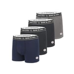 Serge Blanco Caleçon Homme Coton, Boxer Homme, Ultra-doux, Maille Aérée (Lot de 4), Noir, Bleu, Gris, 3XL