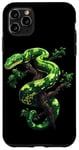 Coque pour iPhone 11 Pro Max Amoureux Drôles De Python D'arbre Vert, Serpents, Reptiles