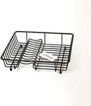 Delfinware 2010BK, Standard Flat Dish Drainer, Black, 37 x 37 x 9.5cm