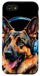 Coque pour iPhone SE (2020) / 7 / 8 Berger Allemand Écouteurs Chien Alsacien Animaux Imprimé