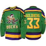 Herr Mighty Ducks 96 Charlie Conway 99 Adam Banks 33 Greg Goldberg Film Hockeytröja Grön 33  S