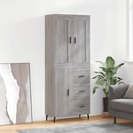 Bonnevie - Buffet haut,Buffet de salon,Commode Meuble de rangement,Style Industriel Sonoma gris 69,5x34x180 cm Bois d'ingénierie VNWE294274 - Gris