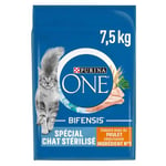 PURINA ONE Bifensis Chat Stérilisé Croquettes au Poulet pour Chats Adultes | Sac de 7,5kg ( l'emballage peut varier)