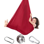 Langray - Hamac de balançoire pour Enfant, Chaise Sensorielle de Balançoire, Hamac Doux avec Besoins, Yoga en Plein Air, Camping (Rouge, 1m)-