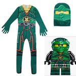 N-B Halloween Costumes For Boys Ninjago Cosplay Jumpsuits Lloyd Kai Ninja Carnival Party Fancy Clothing Kids Green Bodysuit Anime