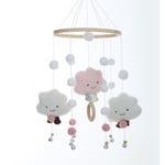 Yidomde - groofoo Mobile Bébé en Bois Cloches de Lit Bébé avec Boules de Feutre, Cloche de Lit à Suspendre Carillons éoliens Mobiles, Cadeau pour