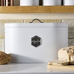 Kitchen Storage Bread Bin With Nameplate White / Silver by Cooks Professional