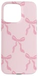 Coque pour iPhone 15 Pro Max Coquette rose motif nœuds en ruban doux pour fille