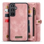 CaseMe Samsung Galaxy A05s Rymligt plånboksfodral med många kortfack, rosa