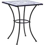 Maisonchic - Table de bistro, Table de jardin, Table de bar mosaïque Bleu et blanc 60 cm Céramique TOGP28411