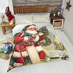 Rapport Home St. Nicholas Christmas Duvet Cover Bed Set, Polyester-Cotton, Multi, Single