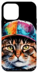 Coque pour iPhone 12 mini Chat Casquette Snapback Colorée Drôle Animaux Motif Imprimé