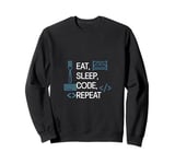 Eat Sleep Code Repeat Programmer Humor Geek Life Sweatshirt